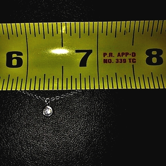 Diamond Necklace 925 Sterling Silver with 6 Diamonds - Picture 2 of 8